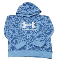 Modrá vzorovaná mikina s logem a kapucí Under Armour