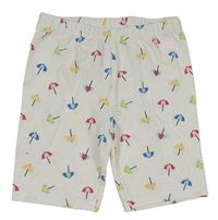 Biele elastické kraťasy s deštníky Topolino