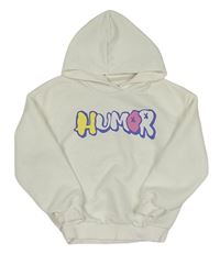 Smotanová mikina s nápisom a kapucňou Shein