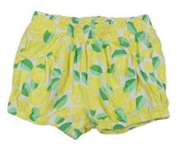 Bílo-žluté bavlněné kraťasy s citróny Tex
