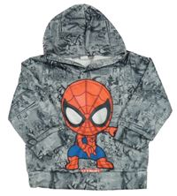 Sivá mikina so Spidermanem a kapucňou