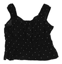 Čierny bodkovaná ý crop top s gombíkmi H&M