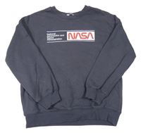 Tmavošedá mikina s nápisem - NASA M&S