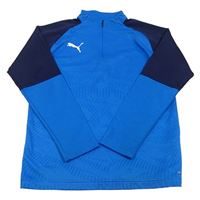 Modro-tmavomodrá sportovní funkční mikina s logem Puma