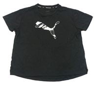 Černé crop tričko s logem Puma