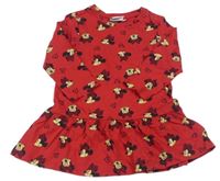 Červené vzorované šaty s Minnie Disney
