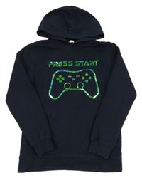 Tmavomodrá mikina s ovladačem a kapucňou H&M