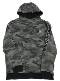 Šedá army mikina s nášivkou a kapucí George