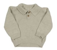 Smotanový vzorovaný sveter s golierikom Nutmeg