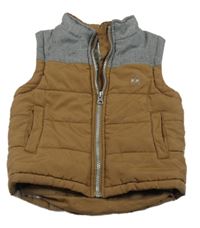 Hnedo-sivá šušťáková zateplená vesta Urban