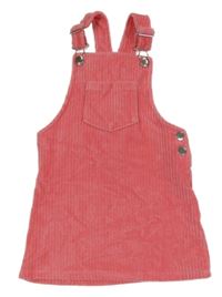 Ružové zamatové rebrované na traké šaty F&F