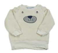 Smotanová plyšová mikina s medvěďom Lupilu