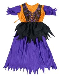 Kostým - fialovo-oranžové šaty s cípy 