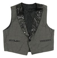 Šedo-černá melírovaná společenská vesta 