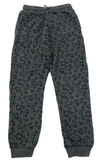 Tmavošedo-černé leopardí tepláky Nutmeg