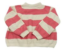 Smetnaovo-ružový pruhovaný sveter Yigga