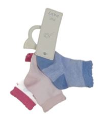 Nové - 3x ponožky - bílo-růžové + světlerůžové + modré F&F