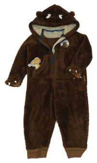 Tmavohnědá chlupatá kombinéza s kapucí - Gruffalo M&S
