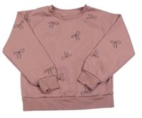 Staroružová mikina s mašličkami Primark