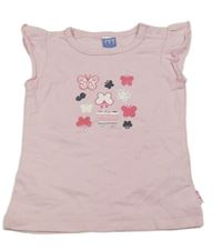 Světlerůžové tričko s motýlky 