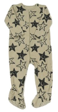 Smetanovo-šedý fleecový overal s hvězdami Nutmeg