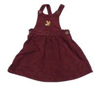 Vínové na traké menšestrové šaty s výšivkou Tu