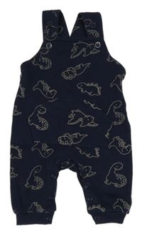 Tmavomodré laclové tepláky s dinosaury Dopodopo