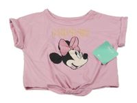 Nové - ružové crop tričko s Minnie Disney