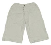 Bílé plátěné kraťasy Zara