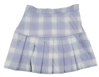 Lila-biela kockovaná skladaná sukňa H&M