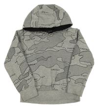 Sivo-čierna vzorovaná mikina s kapucňou Firetrap