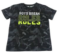 Čierno-sivé army športové tričko s nápisy zn.Ergeenomixx