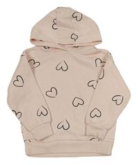 Svetloružová mikina so srdiečkami Primark