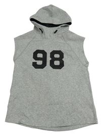 Sivá tepláková vesta s číslom a kapucňou zn. H&M