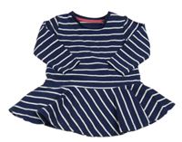 Tmavomodro-biele pruhované teplákové šaty zn. M&S