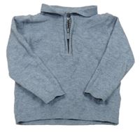 Světlemodrošedý svetr s límečkem F&F