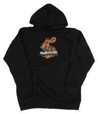 Čierna mikina s potlačou a kapucňou