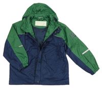 Tmavomodro-zelená šusťáková jarní bunda s kapucí Alive