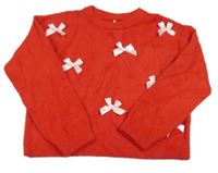 Červený crop sveter s mašľami F&F