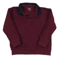 Mahagónovoá mikina s dinem a golierikom Primark