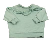 Svetlozelená mikina s volánikom s madeirou Pep&Co