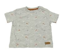 Světlešedé tričko s palmami a surfy Topomini