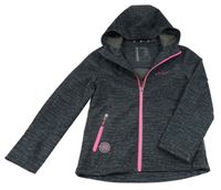 Černá melírovaná softshellová bunda s kapucí C&A