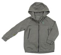 Sivá prepínaci mikina s dinem a kapucňou Nutmeg