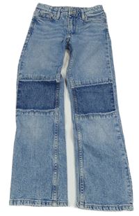 Světlemodro-tmavomodré straight fit rifle H&M