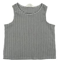 Čierno-biely kockovaný crop top H&M