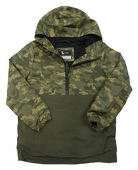 Khaki army šusťáková podzimní bunda s kapucí Tu