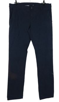 Pánské tmavomodré plátěné chino kalhoty Livergy vel. 38