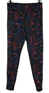 Dámske čierno-farebné vzorované športové legíny