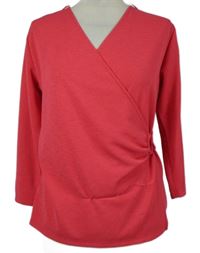 Dámske fuchsiové tričko s řasením M&S